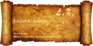Leicht Kevin névjegykártya