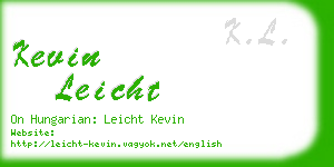 kevin leicht business card
